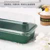 Caja de Empaque de Durazno Verde Crujiente Estilo Mismo Río Luxi Pastel de Frijol Mungo Esponjoso Rollo Suizo Empaque de Papas Crujientes de Durazno Caja de Pasteles