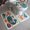 Especializado para el comercio exterior transfronterizo: juego de alfombrillas de baño de tres piezas, alfombrilla antideslizante para inodoro, alfombrilla de baño absorbente de agua de franela para el hogar