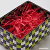 Caixa de Doces para Casamento Escovada, Papel Picado de Ráfia, Caixa de Presente para Natal e Dia dos Namorados, Enchimento de Caixa Vermelha, Atacado