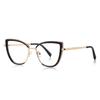 Gafas anti luz azul de alta textura 3153 oro TR mezcla y combina montura ojo de gato estilo europeo y americano chica dulce blanco espejo plano marea