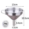 Embudo de acero inoxidable 304, engrosado, de gran calibre, grado industrial, para verter líquidos, aceites, y con malla filtrante, tamaño extragrande para uso doméstico