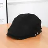 Gorra de periódico artística de calle, estilo retro de Hong Kong, usada al revés, gorra hacia adelante, estilo británico, boina adelgazante, moderna