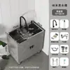 Gabinete de fregadero de acero inoxidable para cocina, fregadero integrado, gabinete de fregadero simple para el hogar, gabinete de fregadero de un o dos tazones