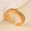 Anillo Abierto de Zirconia Chapado en Oro Moda Transfronteriza Aceite de Color que se Cae Diseño Creativo Joyería de Lujo Ligero Versátil para el Día a Día
