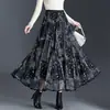 Falda Plisada de Dos Vías con Estampado de Lunares y Cachemir para Mujer, Nueva Colección Otoño 2026, Tiro Alto, Adelgazante, Larga con Dobladillo Caído