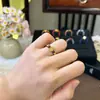 Anel de Cristal Natural com Contas, Estilo Chinês Vintage Jade com Cordão Elástico, Estilo Ajustável, Atacado para Transmissão ao Vivo, Em Estoque em Yiwu