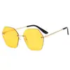 Gafas de Sol Poligonales Sin Marco de Moda 2026 Estilo Nuevo Europeo y Americano Gafas de Sol Bicolor Fabricante de Gafas de Sol Metálicas Venta al por Mayor
