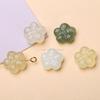 Joyería Jingdian jade Xiuyu verde natural cubierta de leche tallado de flores agujero pasante joyería diy pulsera colgante accesorios al por mayor