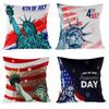 Nueva Funda de Almohada Día de la Independencia Estampado de Lino Amazon Transfronterizo Decoración para el Hogar Sala de Estar Funda de Cojín para Sofá Almohada