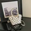 Bolsa de Mão Fashion com Bolinhas para Mulheres, Novo Modelo de Outono 2026, Bolsa de Ombro Transversal de Balde Casual de Alta Qualidade