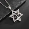 Europeo y Americano Transfronterizo Hip-Hop de Oriente Medio Moda Personalizada Estrella de David Colgante Collar de Estrella de Seis Puntas para Hombre Joyería al por Mayor para Mujeres
