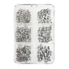 Conjunto de Joias para Nail Art de Laço com 6 Compartimentos Popular Transfronteiriço Metal Prata Rivet Flakes DIY Acessórios de Diamante para Unhas Usáveis