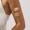 B3253 moda europea y americana transfronteriza pulsera fresca ajustable para mujer diseño simple sentido de la moda anillo de brazo abierto de flores y hojas
