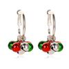 Pendientes de cinta con copos de nieve navideños, campanillas de dibujos animados, regalo navideño, pendientes con borlas, campanillas de alce, bonitos pendientes