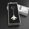 Chaveiro de Avião de Metal Criativo Chaveiro Pingente de Chave Caça Pequeno Presente de Aviação Souvenirs de Gravação