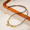 Nuevo Cordón para Collar Estilo Chino con Piedra Natural Ojo de Tigre, Moderno y Sencillo, Cadena Versátil para Clavícula, Cordón de Colgante de Joyería Estilo Étnico Vintage