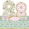 Nova Toalha de Mesa para Festa do Chá da Tarde Menina Decoração de Flores Bule Verde da Tarde Toalha de Mesa Descartável pe