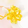 Pingente de Flor de Ouro Imitado Vietnamita para Mulheres, Colar Flor Dupla Banhado a Ouro de Cobre Puro, Fornecimento Atacadista