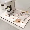 Nueva alfombrilla de drenaje para cocina estilo americano, alfombrilla para tazón de cafetera, palillos, antideslizante, absorbente, resistente al desgaste, fácil de limpiar, alfombrilla de tierra de diatomeas