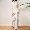 Traje Personalizado OEM de Tres Cuartos para Mujer, Estilo Casual de Verano, Gama Alta, Dama Profesional, Procesamiento de Traje de Pantalón de Campana