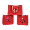 Casamento feltro casamento doces bolsa de armazenamento bolsa para amigos grande saco de presente vermelho para madrinhas