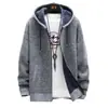 Chaqueta Suéter Gruesa con Forro de Polar Tallas Grandes con Capucha, Cárdigan de Punto con Cremallera para Hombre, Nuevo Otoño/Invierno 2026
