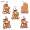 70 Pingentes DIY Série de Natal em Resina Papai Noel e Boneco de Neve, Pingente de Chaveiro de Pulseira Enfeites Decorativos W462