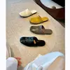 Reino Unido En Stock, Envío Mismo Día Verano 2026 Nuevo Estilo Mocasines de Cuero Lavado con Punta Cuadrada, Pantuflas de Color Vintage Lavado con Punta Cerrada