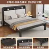 Cama com estrutura de ferro para uso doméstico no quarto, cama de casal, espessada e reforçada, aço inoxidável, adequada para apartamentos de aluguel, cama de solteiro com estrutura de aço, cama de ferro forjado