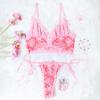 Amazon Lencería Rosa Lindo Sexy Tirante Pasión Caliente Sexy Traje de Tres Puntos 9034