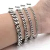 Pulsera Cubana de Acero Inoxidable con Cruz Moda Casual Figaro Cadena Cubana de Acero de Titanio Pulsera Resistente al Color Personalidad Al por Mayor