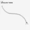 Plata de Ley S925 Moda Lujo Ligero Diseño Pulsera Sentido Diamante Mosan Pulsera Cadena de Tenis Completa Diamante Ins Pulsera de Nicho