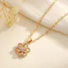 Nuevo Collar de Flor de Circonita Fresco y Dulce de Moda de Lujo Ligero para Mujer, Joyería Versátil y de Gama Alta al por Mayor