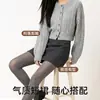 Falda corta de mujer gris oscuro, nuevo estilo otoño/invierno 2026, de cintura alta, adelgazante, línea A, ajustada, mezcla de lana para figuras petite
