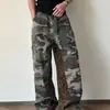 Pantalones de trabajo retro estilo americano de corte holgado con camuflaje para hombre, nueva colección primavera 2026, tiro alto, pierna recta, adelgazantes, pantalones de pierna ancha