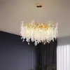 Lustre de cristal de luxo leve estilo francês para sala de estar, sala de jantar, quarto, design em forma de árvore para villa e duplex, lâmpada de floco de neve de árvore da fortuna
