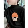 Y2324 # Camiseta Base Masculina para Outono e Inverno, Roupa Térmica Infantil, Gola Semi-Alta, Veludo Alemão Espessado, Tendência para Meninos.