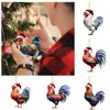 Navidad 2D Acrílico Dibujos Animados Gallo Colgante Árbol de Navidad Colgante Decorativo Lindo Transfronterizo