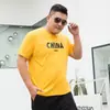 Camiseta de manga corta de algodón puro de corte holgado para hombre talla grande, talla extra grande para hombres con sobrepeso, top moderno