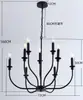 Lustre Moderno Minimalista de Ferro Forjado Estilo Americano de Luxo Leve para Sala de Estar, Sala de Jantar, Quarto, Escritório, Casa de Campo e Iluminação Única Estilo Vela