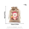 Bolsa de Lino con Cordón para Regalo de Navidad de Nuevo Producto Transfronterizo, Bolsa Pequeña de Tela de Papá Noel, Bolsa para Empaquetar Dulces Navideños y Joyería