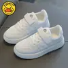 Pato Amarelo Sapatos Brancos Infantis Sapatos de Bebê Campus Tênis Esportivos Brancos para Meninos Tênis para Meninas do Jardim de Infância Sapatos Respiráveis