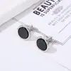 AliExpress Amazon Nuevos Gemelos Redondos de Ónice Negro y Cristal Moda Alto Sentido Traje de Hombre Camisa