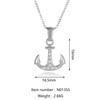 Collar con colgante de cadena cruzada de barco pirata de estilo europeo y americano, de lujo, con microincrustaciones de circonita, de acero de titanio dorado y personalidad, collar ajustable