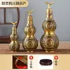 Modelo Negro Máquina Prensadora Anzai Tapa Abierta Calabaza de Cobre Calabaza de los Ocho Trigramas Adorno de Calabaza Decoración Retro para el Hogar Calabaza
