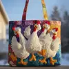 2026 Nueva Serie Transfronteriza de Pollo Estampado Digital Bolso Tote Acolchado de Hombro de Moda
