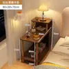 Mesita de Noche con Bordes Estrechos, Estante Pequeño de Almacenamiento Moderno y Sencillo, Mesita de Café Pequeña para Dormitorio, Popular para Niños, Sencillo para Uso en Alquiler