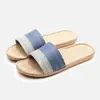 Pantuflas de Masaje Pantuflas de Lino Verano para Mujer Interior Hogar Zapatos de Hombre Pareja Antideslizante Tela para el Hogar Verano
