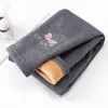 Leggings Gruesos Forrados de Polar para Niñas Otoño e Invierno Pantalones Cálidos Bordados para Bebé Pantalones de Algodón Modernos de Dibujos Animados para Niños Pequeños Venta al por Mayor