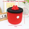 Cuerda de Algodón Tejida Ins Hogar Lindo Creativo Sala de Estar Dormitorio Cesta de Almacenamiento para Casa Pequeña con Tapa Cesta Decorativa Multifuncional